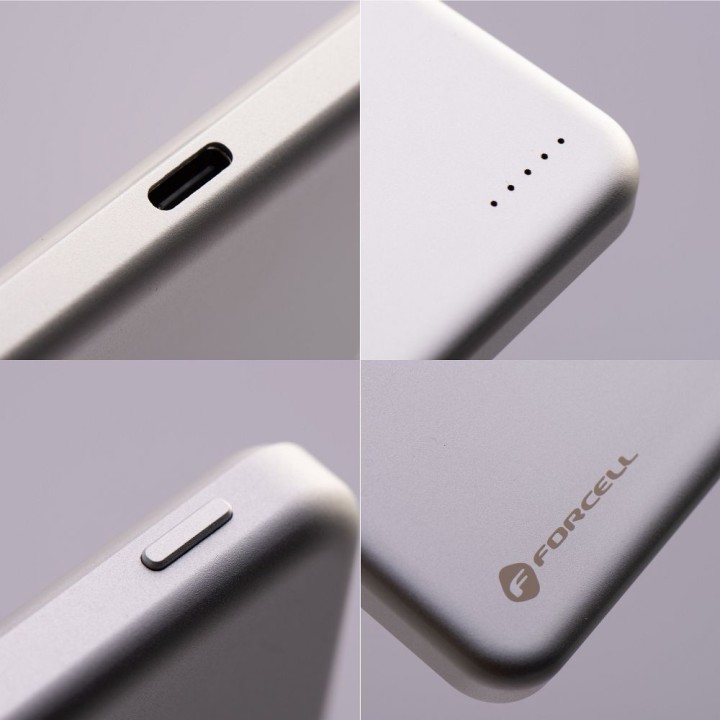 Повербанк сумісний з MagSafe Forcell F-Energy Slim F5K9 QC4.0 PD3.0 15W 5000 mAh cloud dancer 0INT