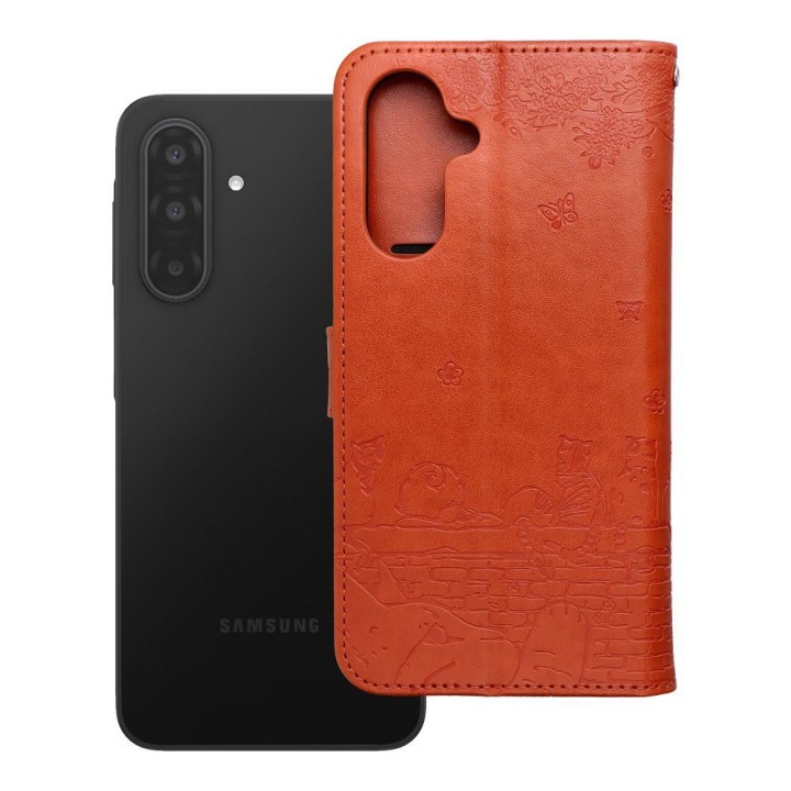 Чехол с клапаном для Samsung A17 Mezzo Book коты коричневый