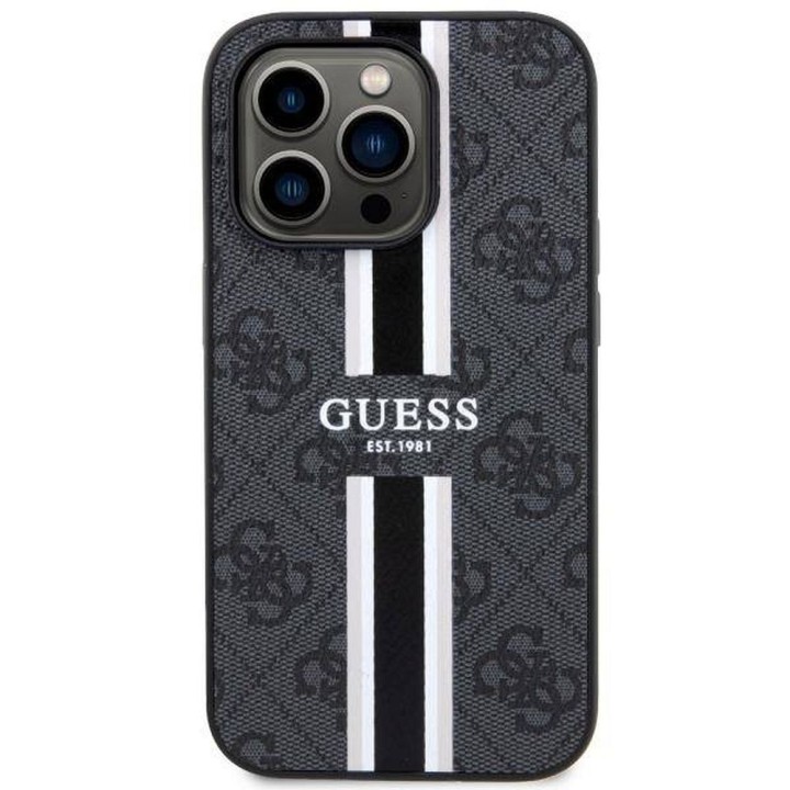 GUESS чохол для IPHONE 14 Pro Max сумісний з Magsafe GUHMP14XP4RPSK (4G Printed Stripes) чорний