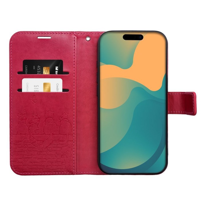 Чохол з клапаном для iPhone 17 / 18 Mezzo Book коти червоний