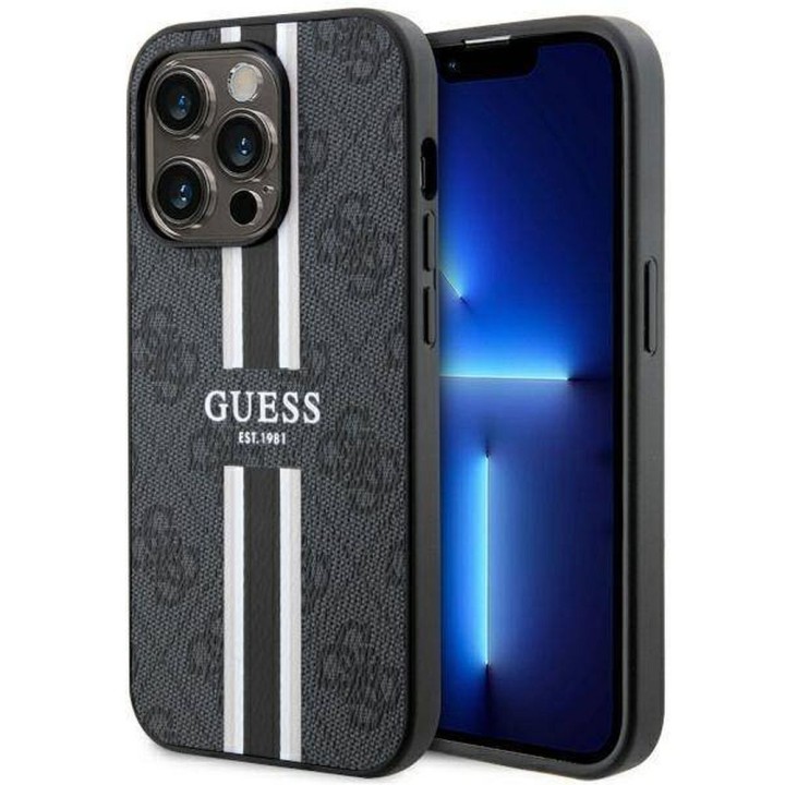 GUESS чохол для IPHONE 14 Pro Max сумісний з Magsafe GUHMP14XP4RPSK (4G Printed Stripes) чорний