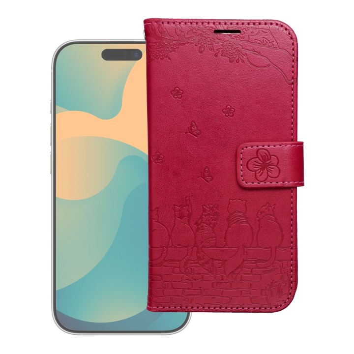Чехол с клапаном для Samsung A57 5G Mezzo Book коты красный
