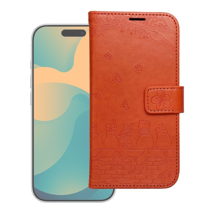 Flip case for iPhone 17 PRO MAX / 18 PRO MAX Mezzo Book cats brown