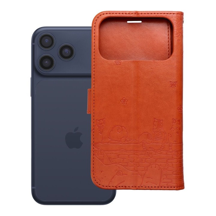 Чохол з клапаном для iPhone 17 PRO MAX / 18 PRO MAX Mezzo Book коти коричневий