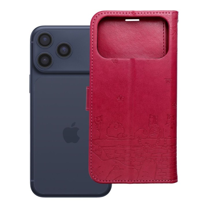 Чехол с клапаном для iPhone 17 PRO MAX / 18 PRO MAX Mezzo Book коты красный