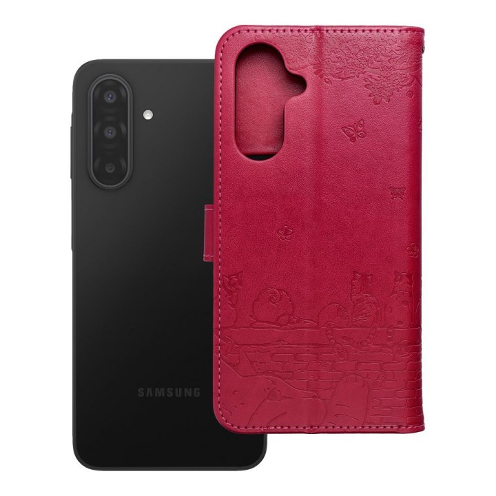 Чехол с клапаном для Samsung A17 Mezzo Book коты красный