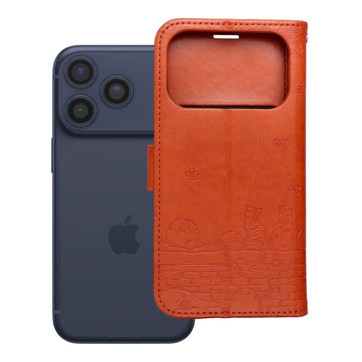 Flip case for iPhone 17 PRO / 18 PRO Mezzo Book cats brown