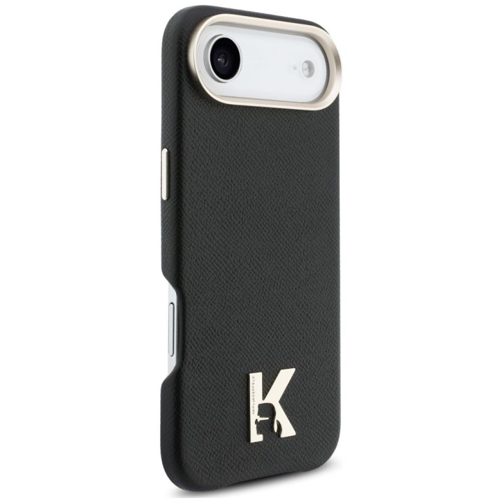 KARL LAGERFELD case for IPHONE 17 Air compatible with Magsafe KLHMP17M5PGFKHGK (PU FW W/ KHead Logo) black