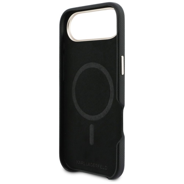 KARL LAGERFELD case for IPHONE 17 Air compatible with Magsafe KLHMP17M5PGFKHGK (PU FW W/ KHead Logo) black