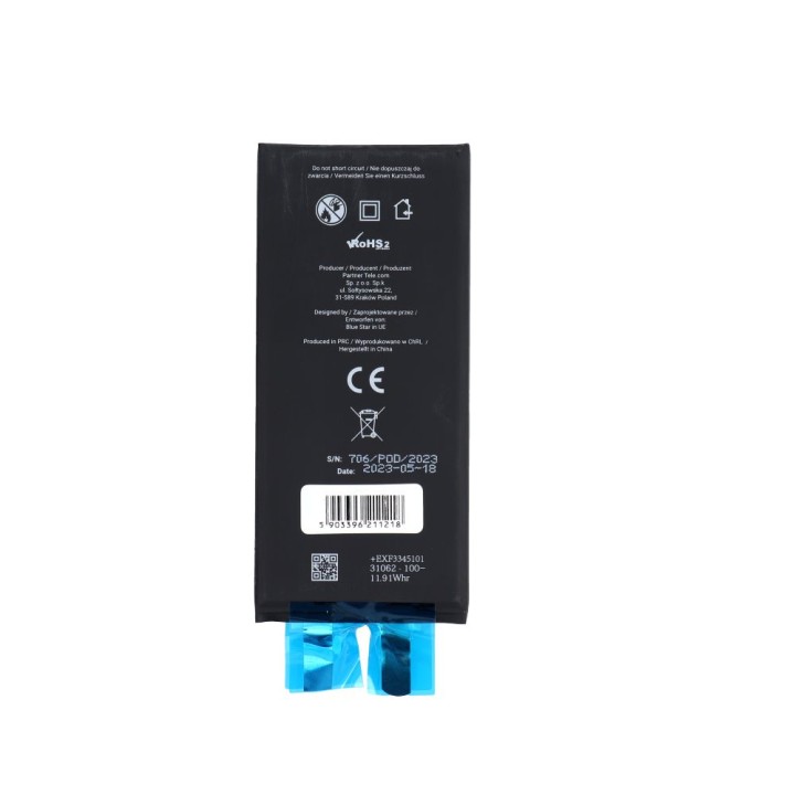 Battery without BMS for iPhone 11 3110 mAh Blue Star HQ