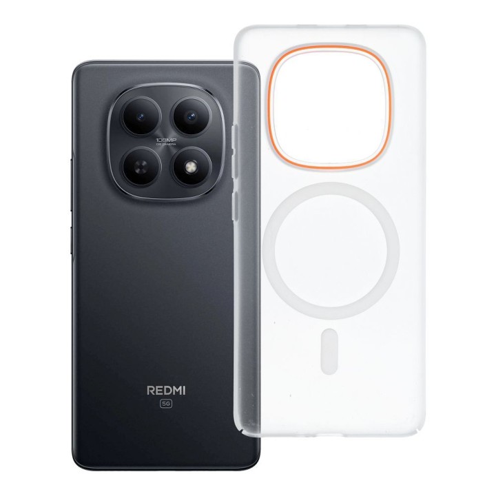 Case for Xiaomi Redmi Note 15 4G Go Orange MagSafe compatible transparent