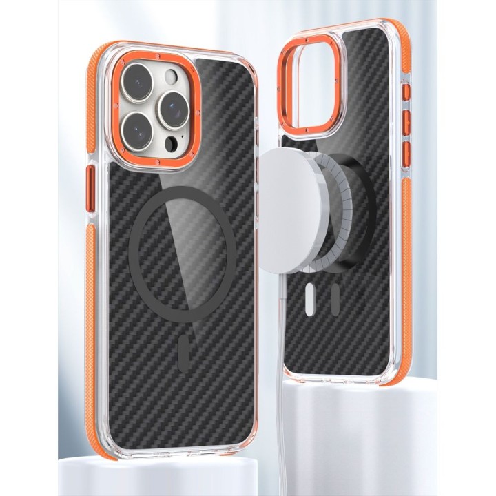 Чохол для Xiaomi Redmi Note 15 PRO 4G Fiber сумісний із MagSafe помаранчевий