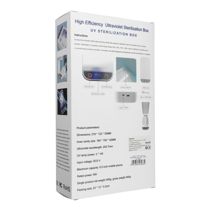 Mobile phone disinfection device