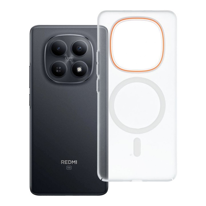 Case for Xiaomi Redmi Note 15 5G Go Orange MagSafe compatible transparent