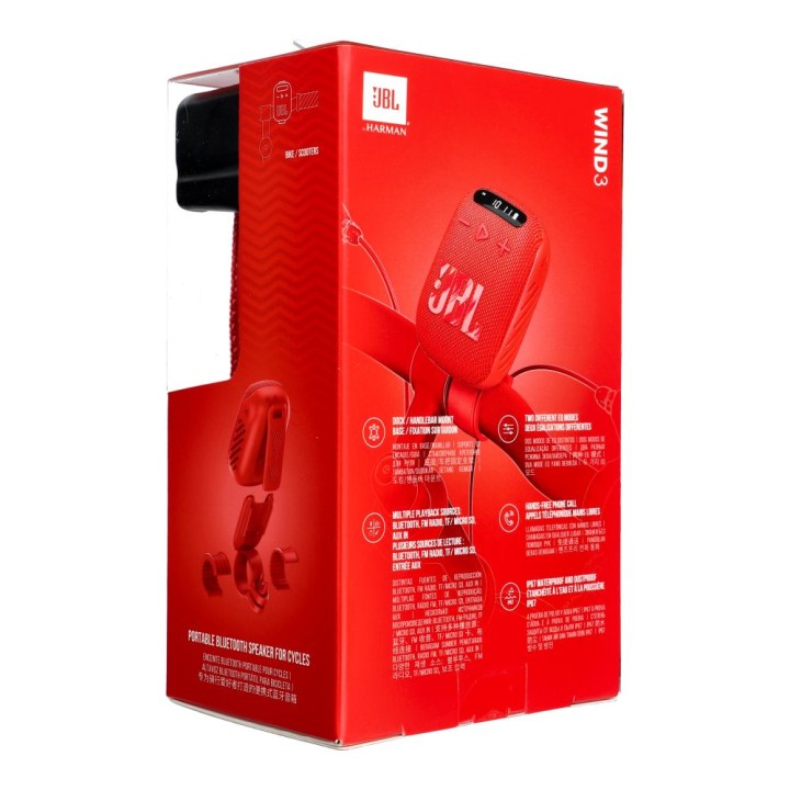 Бездротова колонка JBL Wind 3 з тримачем на кермо червона