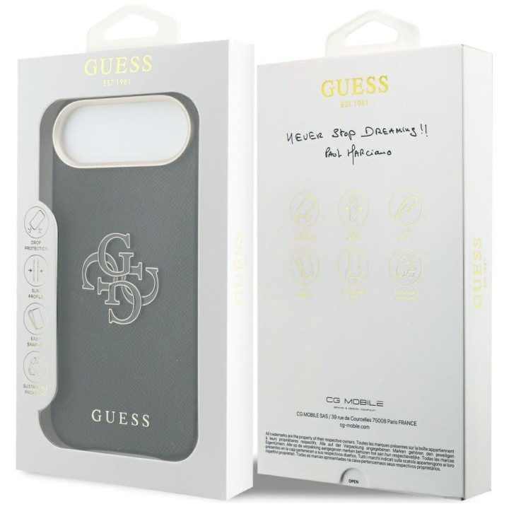 GUESS case for IPHONE 17 Air GUHCP17M5PS4RGGK (PU FW Resin Logo) black