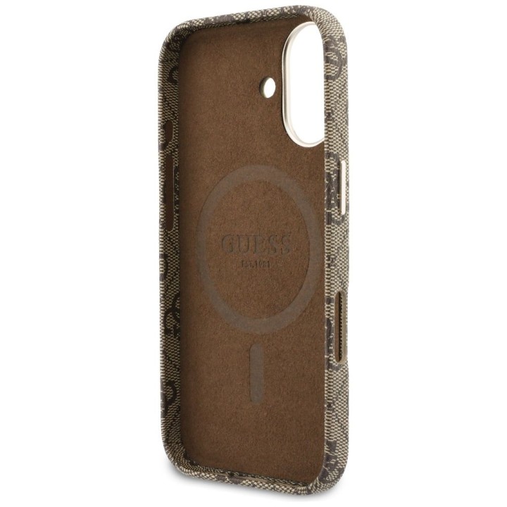 GUESS case for IPHONE 17 compatible with MagSafe GUHMP17S5P4FWMSW (PU FW 4G Script) brown