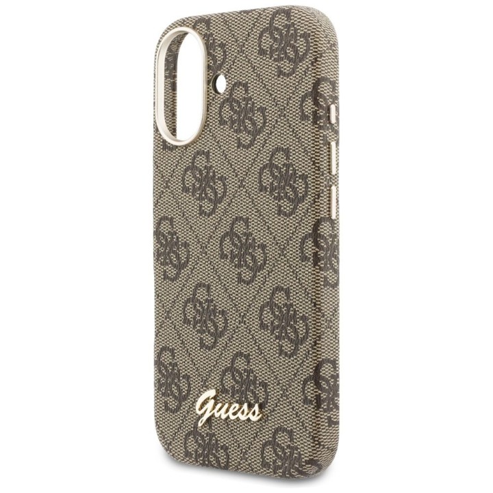 GUESS чехол для IPHONE 17 совместимый с Magsafe GUHMP17S5P4FWMSW (PU FW 4G Script) коричневый