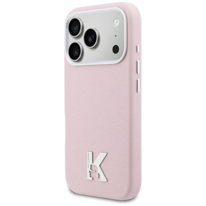 KARL LAGERFELD чехол для IPHONE 17 Pro совместимый с MagSafe KLHMP17L5PGFKHGP (PU FW W/ KHead Logo) розовый