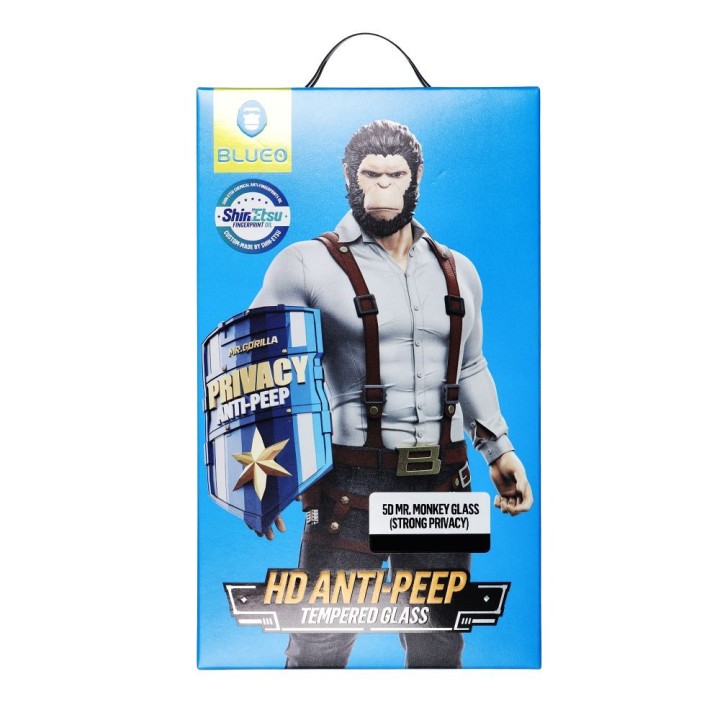 Tempered glass 5D for Samsung S26 Mr. Monkey Glass (Strong Privacy - reader remains functional) black