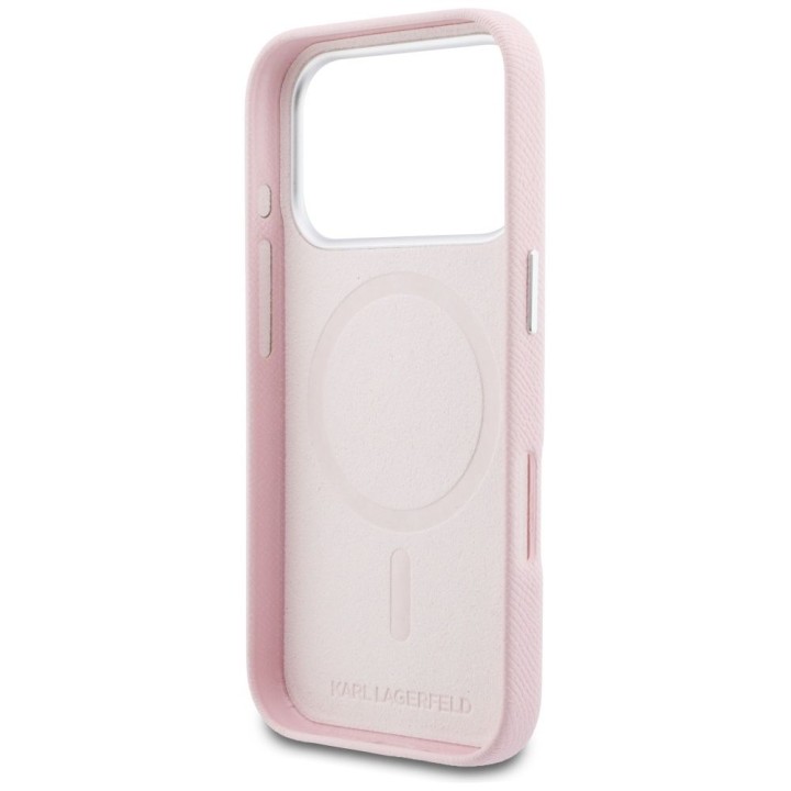 KARL LAGERFELD чохол для IPHONE 17 Pro сумісний із MagSafe KLHMP17L5PGFKHGP (PU FW W/ KHead Logo) рожевий