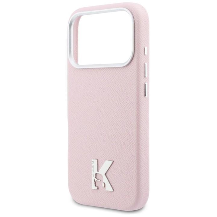 KARL LAGERFELD case for IPHONE 17 Pro compatible with MagSafe KLHMP17L5PGFKHGP (PU FW W/ KHead Logo) pink