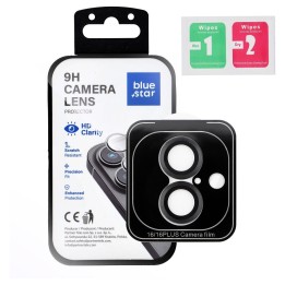 Tempered glass for camera for iPhone 16 / 16 PLUS Blue Star Easy Install black