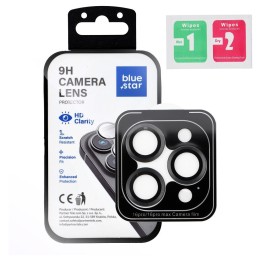Szkło hartowane na aparat do iPhone 16 PRO / 16 PRO MAX Blue Star Easy Install czarne