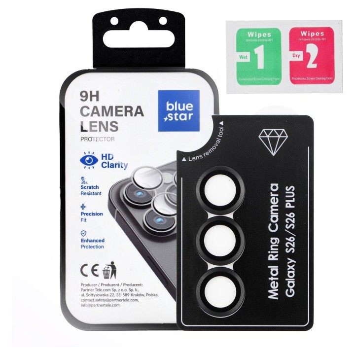 Tempered camera glass for Samsung S26 Blue Star Easy Install black