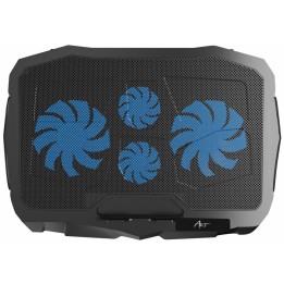 Podstawka chłodząca pod laptop ART P4 2 x USB A LED czarna