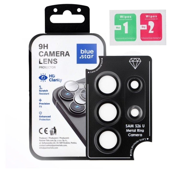 Tempered camera glass for Samsung S26 ULTRA Blue Star Easy Install black