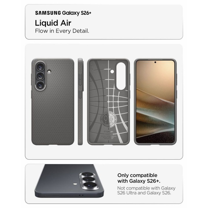 SPIGEN чехол LIQUID AIR для SAMSUNG S26 Plus marble grey