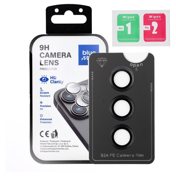 Tempered camera glass for Samsung S24 FE Blue Star Easy Install black