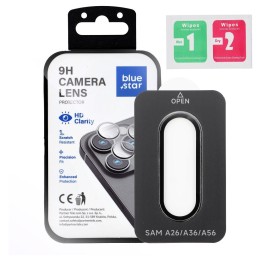 Szkło hartowane na aparat do Samsung A56 Blue Star Easy Install czarne