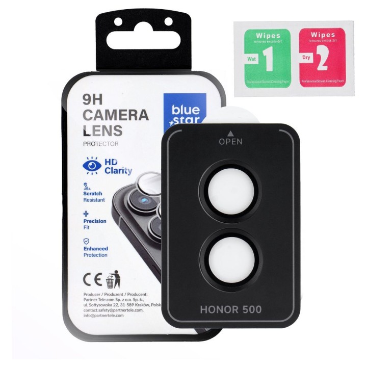Tempered camera glass for Honor 500 Blue Star Easy Install black
