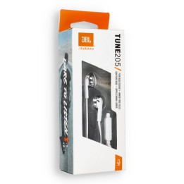 Навушники дротові вкладиші Jack 3,5 mm JBL T205 білі