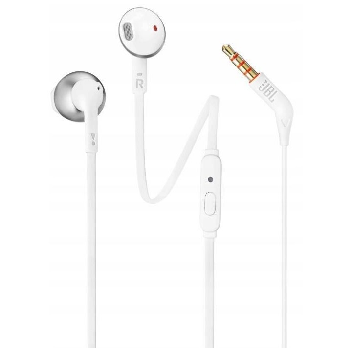Проводные наушники-вкладыши Jack 3,5 mm JBL T205 белые
