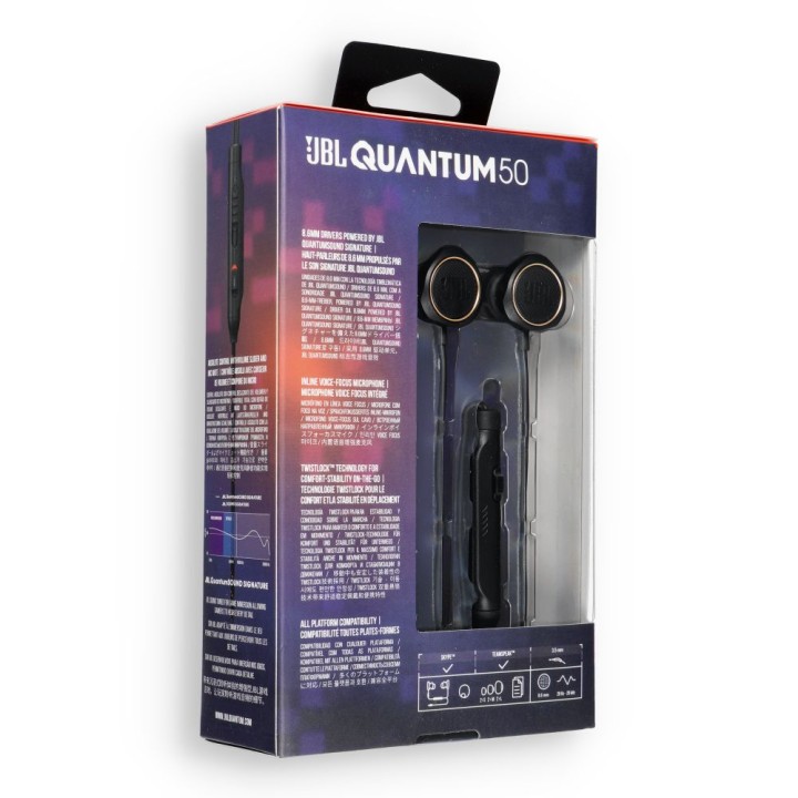 Wired in-ear headphones Jack 3,5 mm Quantum 50 QUANTUM50BLK black