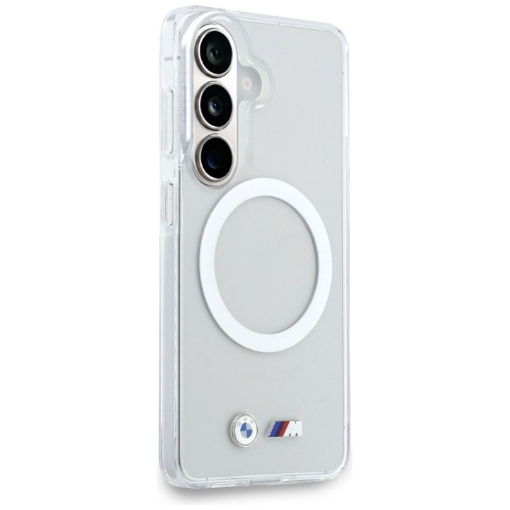 BMW futerał do SAMSUNG S26 BMHMS26S25HSMLKT (Magnetic IML Shockproof W/ Metal Logos) transparentny