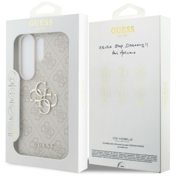 GUESS чохол для SAMSUNG S26 Ultra GUHCS26L4GMGPI (PU 4G Big Метал Логотип) рожевий