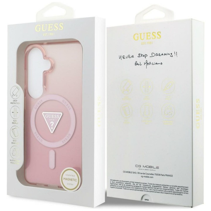 GUESS чехол для SAMSUNG S26 GUHMS26SHGTMLCGP (Magnetic IML Gradient Triangle) розовый