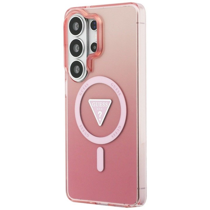 GUESS case for SAMSUNG S26 Ultra GUHMS26LHGTMLCGP (Magnetic IML Gradient Triangle) pink