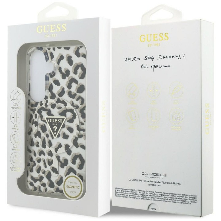 GUESS чохол для SAMSUNG S26 GUHMS26SHLEGTGLK (Magnetic IML Leopard Print Triangle) чорний