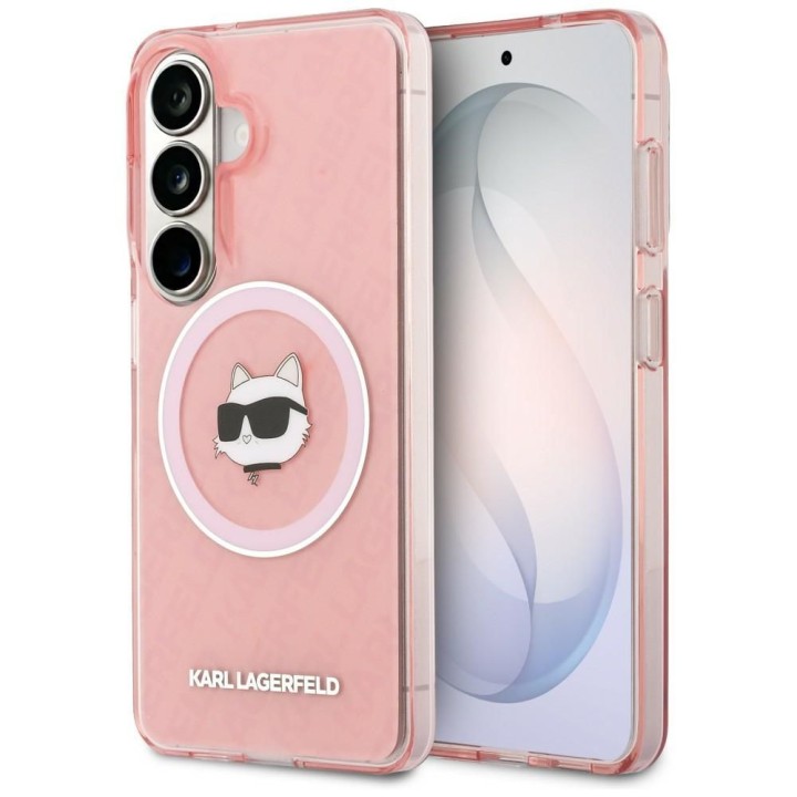 KARL LAGERFELD чехол для SAMSUNG S26 KLHMS26SHMKBCHOP (Magnetic IML Repeated Logo and Choupette) розовый