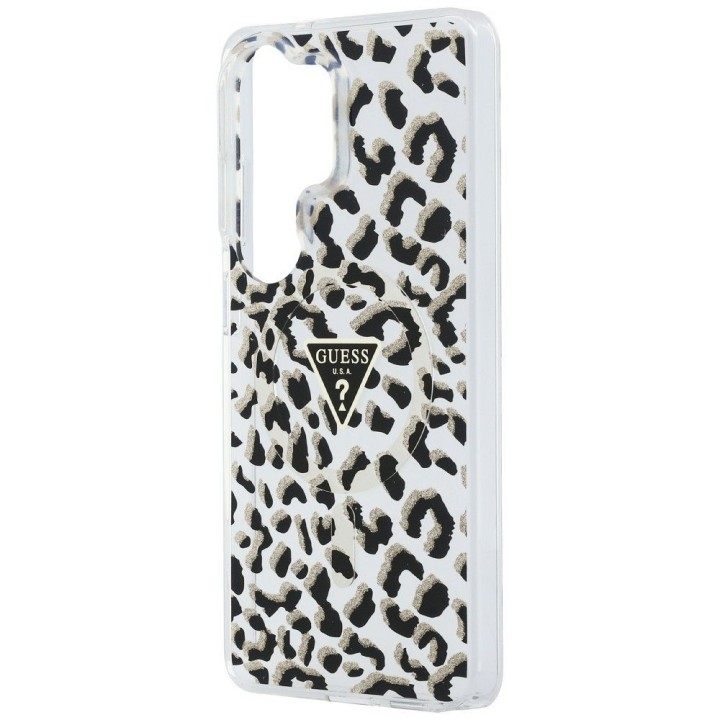 GUESS case for SAMSUNG S26 Ultra GUHMS26LHLEGTGLK (Magnetic IML Leopard Print Triangle) black