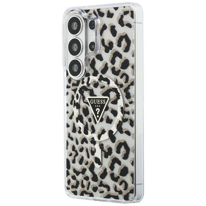 GUESS case for SAMSUNG S26 Ultra GUHMS26LHLEGTGLK (Magnetic IML Leopard Print Triangle) black