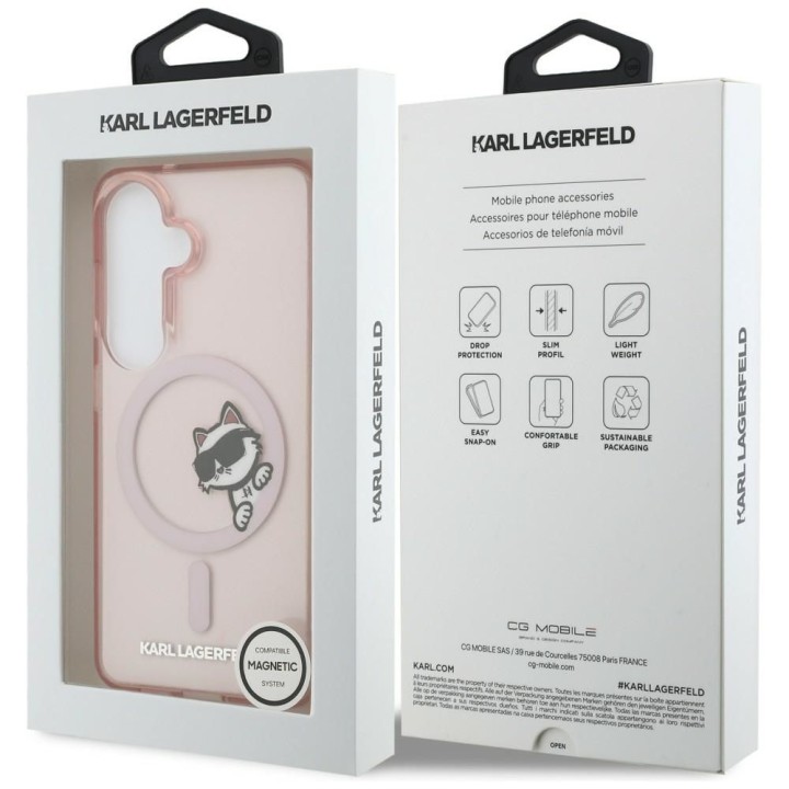 KARL LAGERFELD чохол для SAMSUNG S26 KLHMS26S6HCPSCP (Magnetic IML Peekaboo Choupette) рожевий