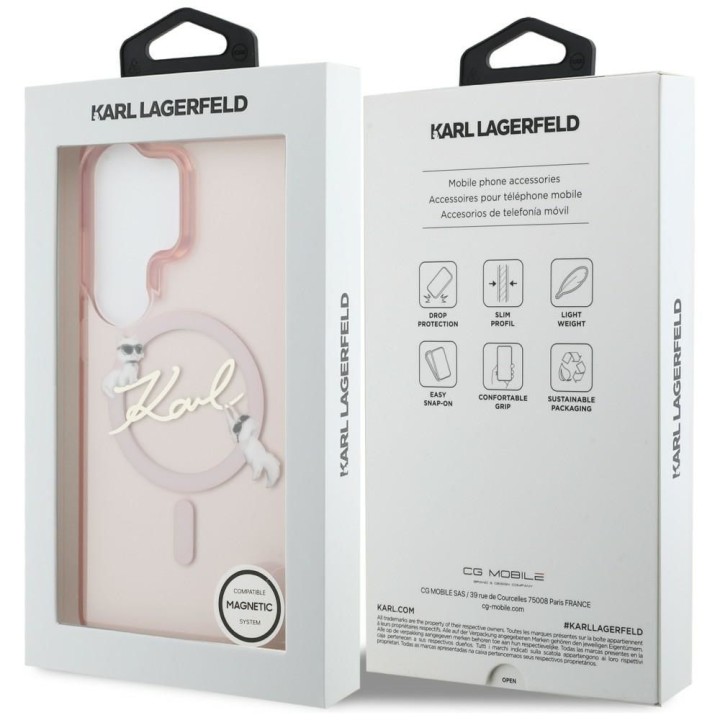 KARL LAGERFELD case for SAMSUNG S26 Ultra KLHMS26L5HKSCAP (Magnetic IML KC Script) pink