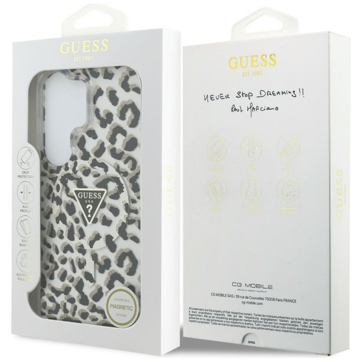 GUESS case for SAMSUNG S26 Ultra GUHMS26LHLEGTGLK (Magnetic IML Leopard Print Triangle) black