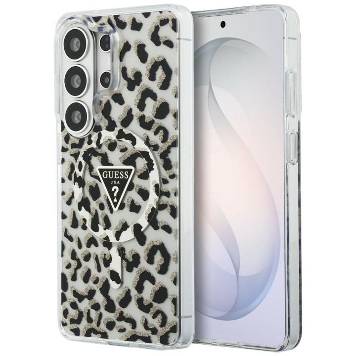 GUESS чохол для SAMSUNG S26 Ultra GUHMS26LHLEGTGLK (Magnetic IML Leopard Print Triangle) чорний